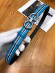 AAA Ferragamo Adjustable Belt For Women - Blue And Black Leather SS Gancini Buckle (4)_th.jpg